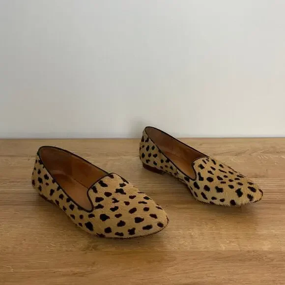 Madewell Teddy Calf Hair Leopard Animal Print Loafer Size 7.5 Brown Black Prep - Picture 3 of 7